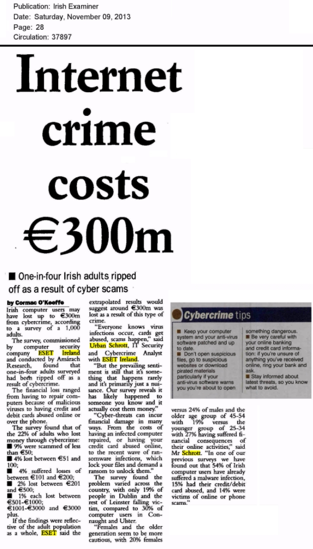 Irish Examiner 09.11.2013