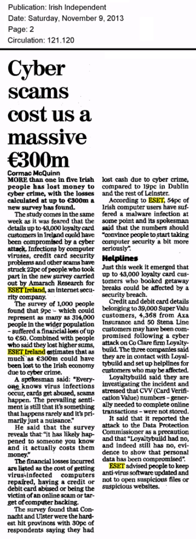 Irish Independent 09.11.2013