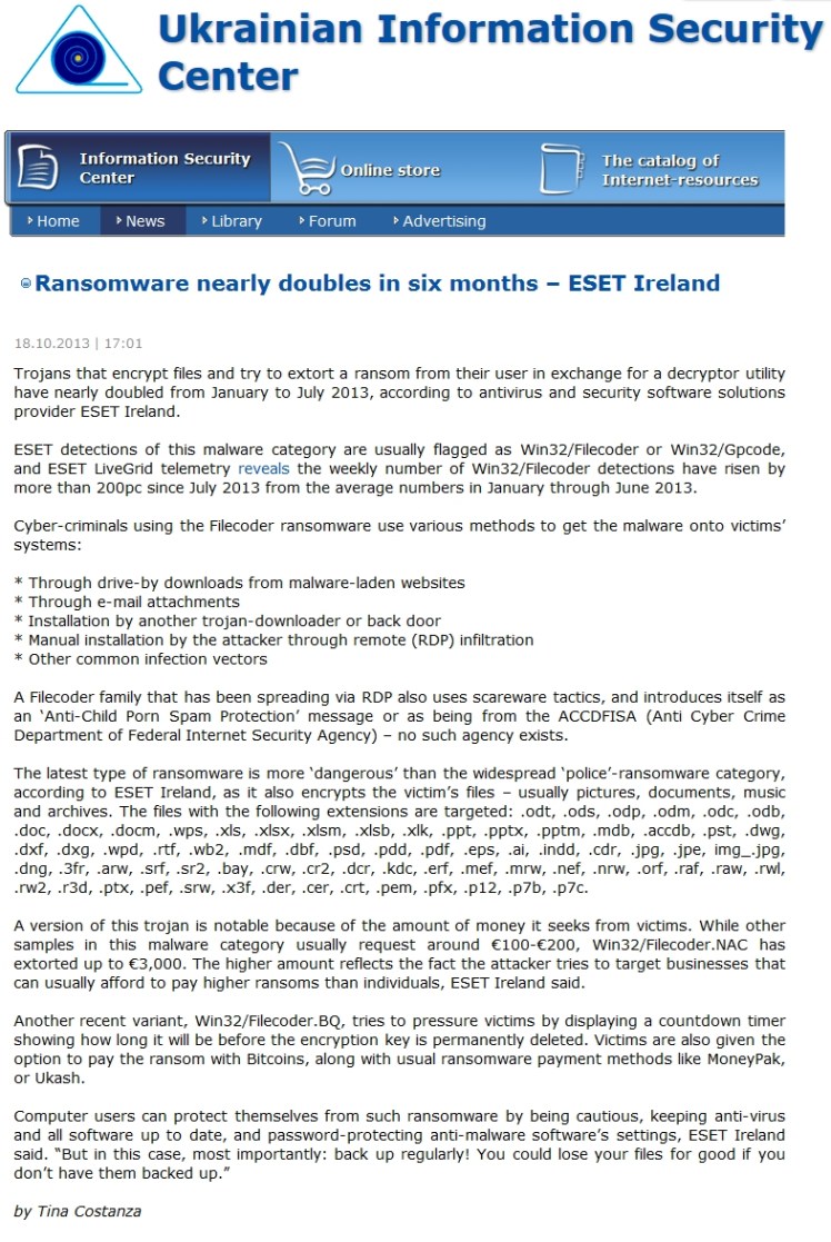 Ukrainian Information Security Center 18.10.2013