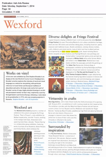 Irish Arts Review 01.09.2014