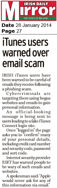 Irish Daily Mirror 28.01.2014