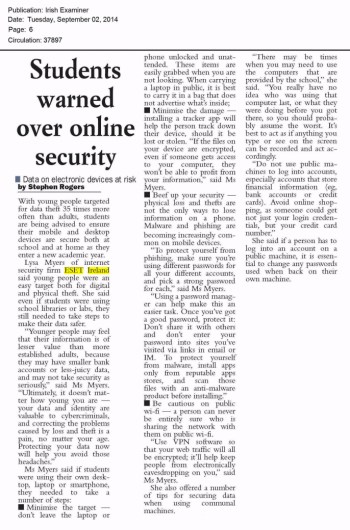 Irish Examiner 02.09.2014