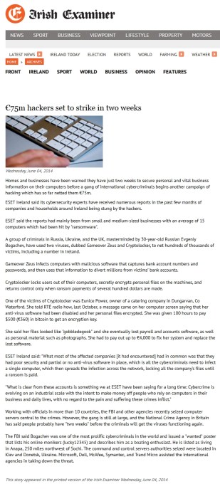 Irish Examiner 04.06.2014