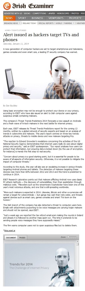 Irish Examiner 11.01.2014