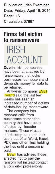 Irish Examiner 18.04.2014