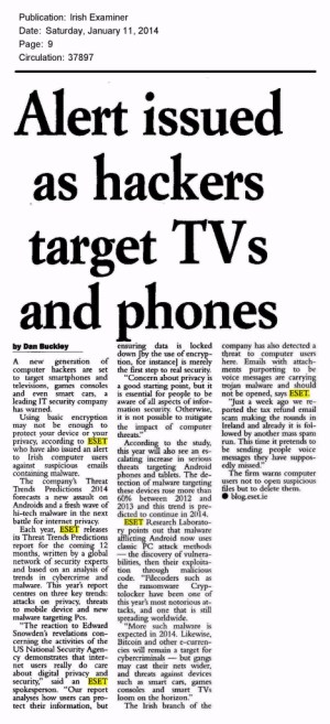 Irish Examiner printed 11.01.2014