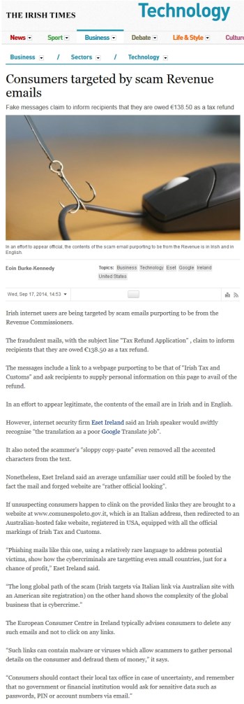 The Irish Times 17.09.2014