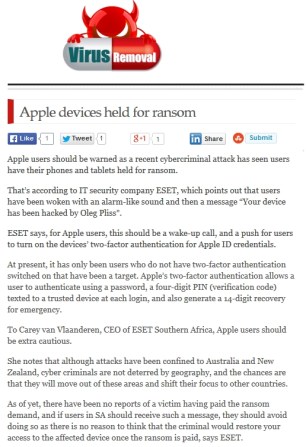 Virus Removal  04.06.2014