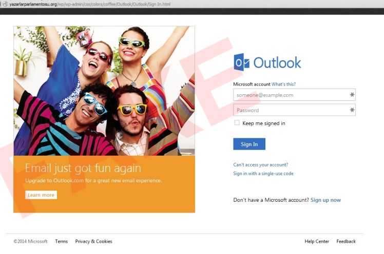 “yazarlarparlamentosu.org” instead of “Microsoft Corporation”