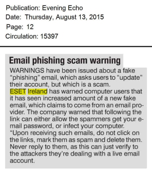 Evening Echo 13.08.2015