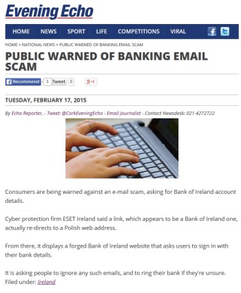 Evening Echo 17.02.2015