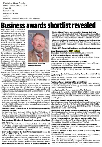 Gorey Guardian, New Ross Standard, Enniscorthy Guardian, Wexford People 12.05.2015