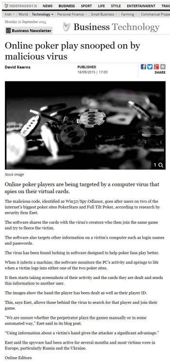 Independent.ie 18.09.2015