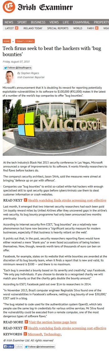 Irish Examiner 07.08.2015