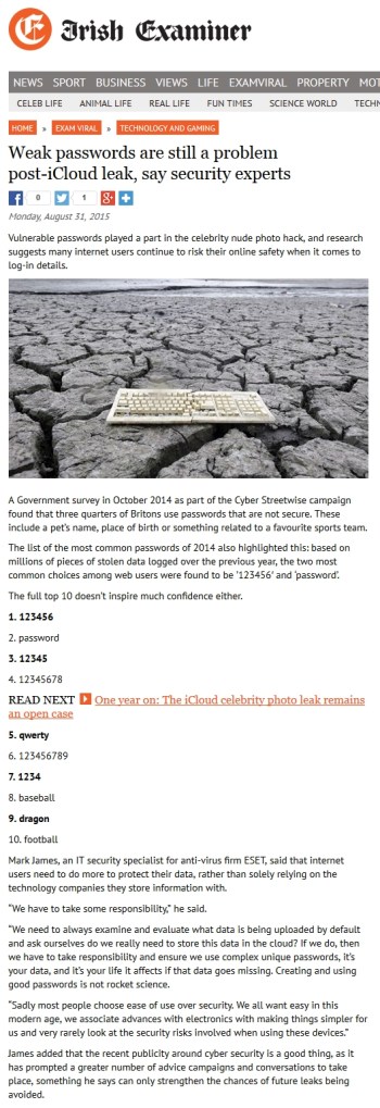 Irish Examiner 31.08.2015