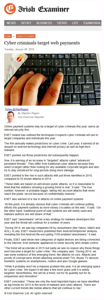 Irish Examiner online 06.01.2014