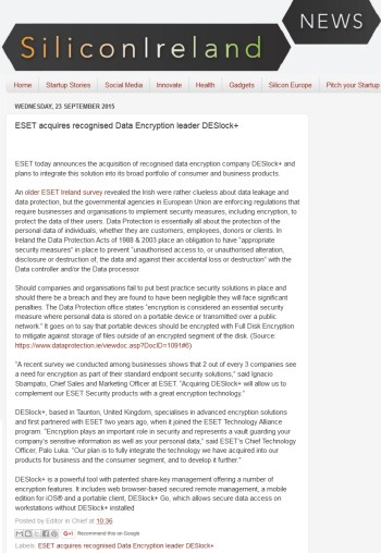 Silicon Ireland News 23.09.2015