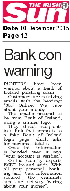 The Irish Sun 10.12.2015