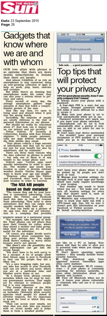 The Irish Sun 23.09.2015