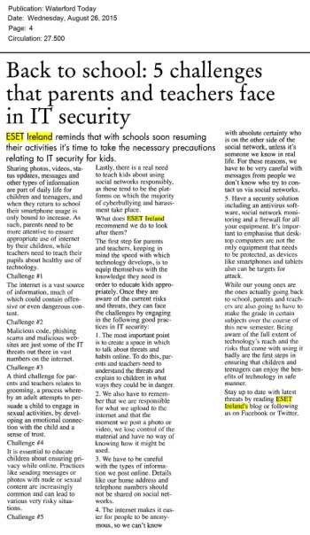 Waterford Today printed edition 28.08.2015