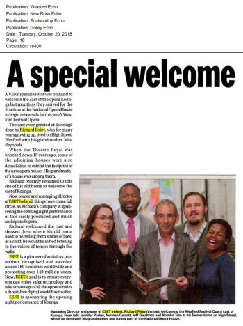 Wexford Echo, New Ross Echo Enniscorthy Echo, Gorey Echo 20.10.2015