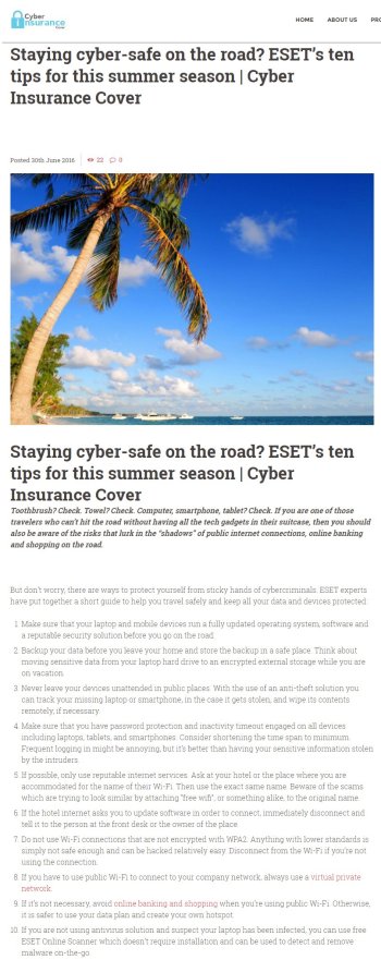 Cyber Insurance Cover 30.06.2016