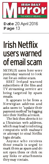 Irish Daily Mirror 20.04.2016