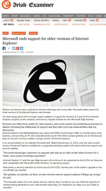 Irish Examiner 12.01.2016