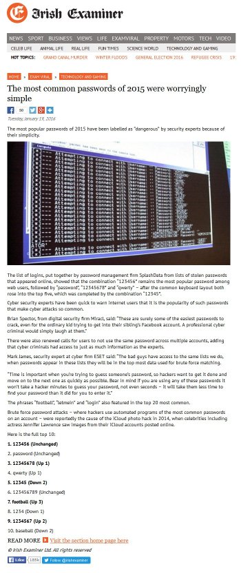 Irish Examiner 19.01.2016