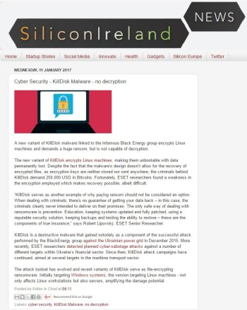 Silicon Ireland News 11.01.2017